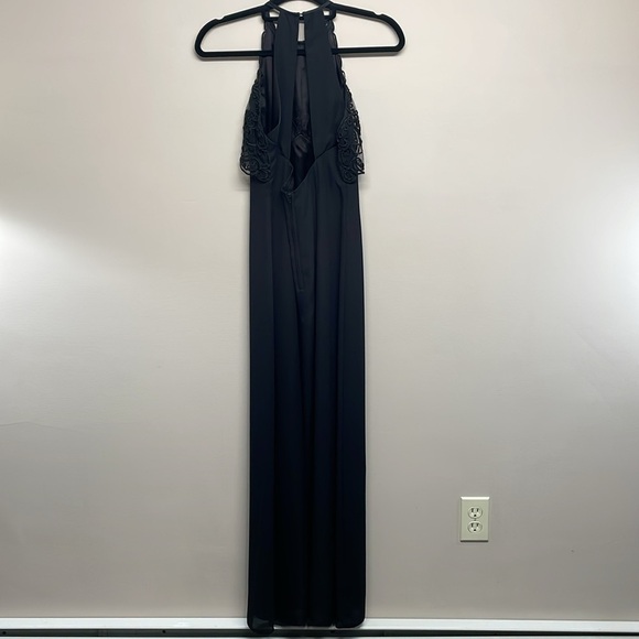 Vintage 90’s Betsy & Adam High Neck Halter Soutache Formal Long Gown Dress 3/4 - Picture 4 of 16